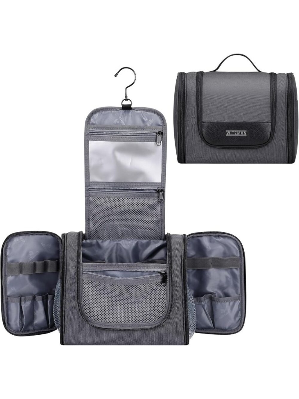 Water-Resistant Nylon Toiletry Bag for Men | Hanging Dopp Kit & Shaving